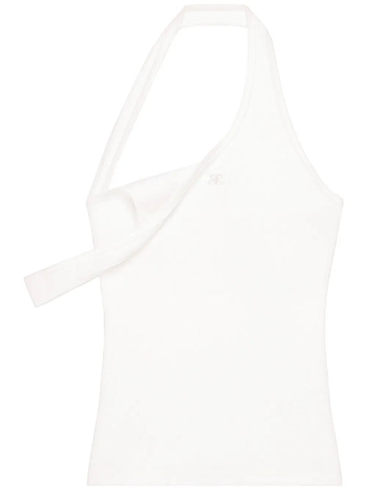 Asymmetric Ribbed-Knit Tank Top
