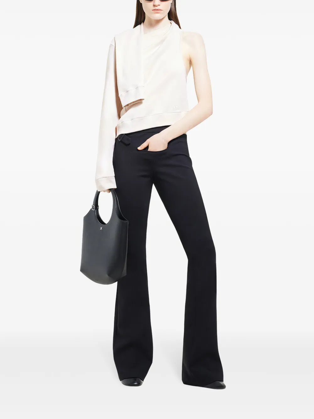 Asymmetric Off-Shoulder Sweatshirt
