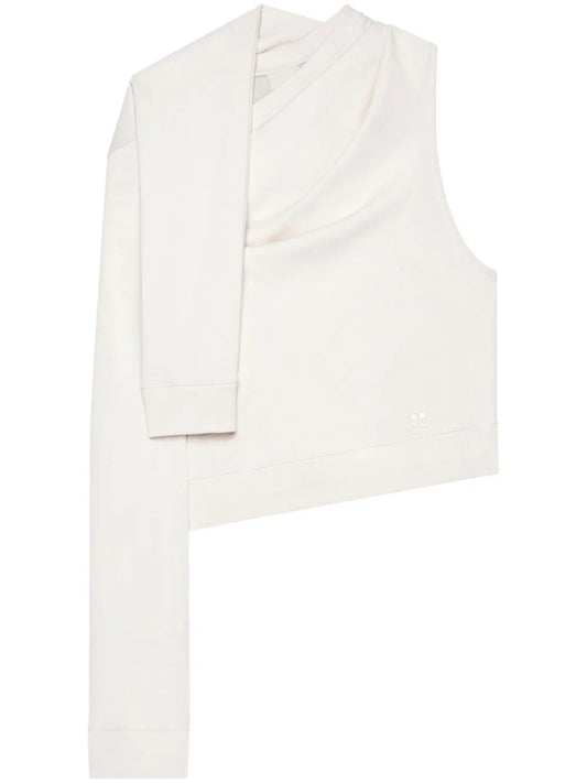 Asymmetric Off-Shoulder Sweatshirt