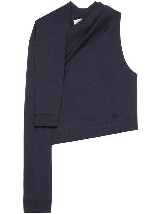 Asymmetric Off-Shoulder Sweatshirt