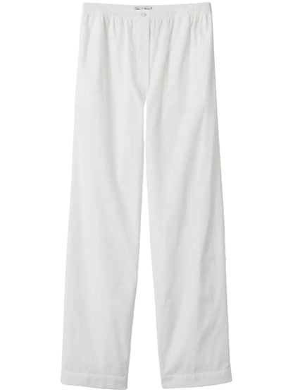 Embroidered-Logo Poplin Trousers
