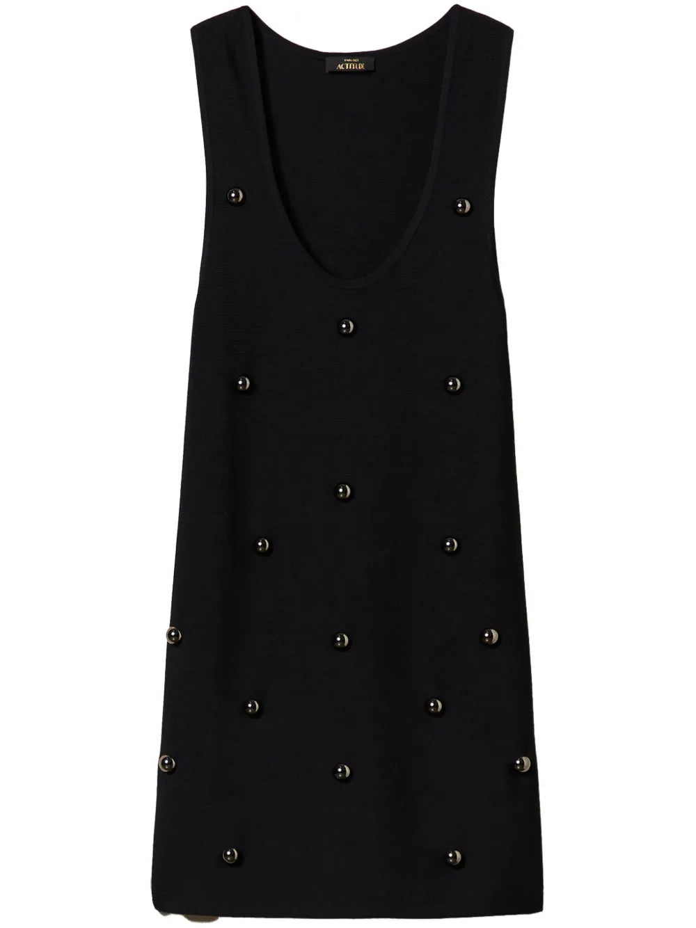 Stud-Embellished Knitted Dress