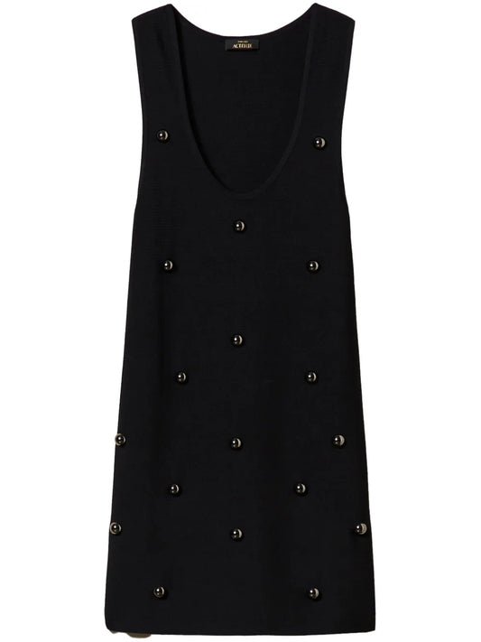 Stud-Embellished Knitted Dress