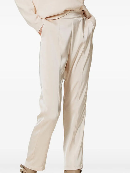 Straight-Leg Satin Trousers