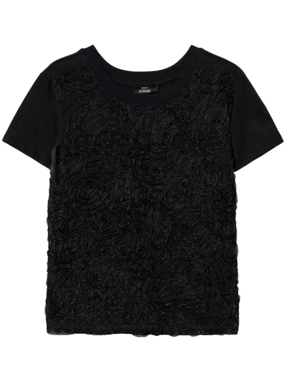 Floral-Embroidered T-Shirt