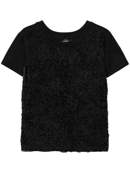 Floral-Embroidered T-Shirt