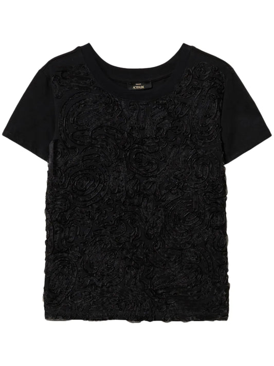 Floral-Embroidered T-Shirt