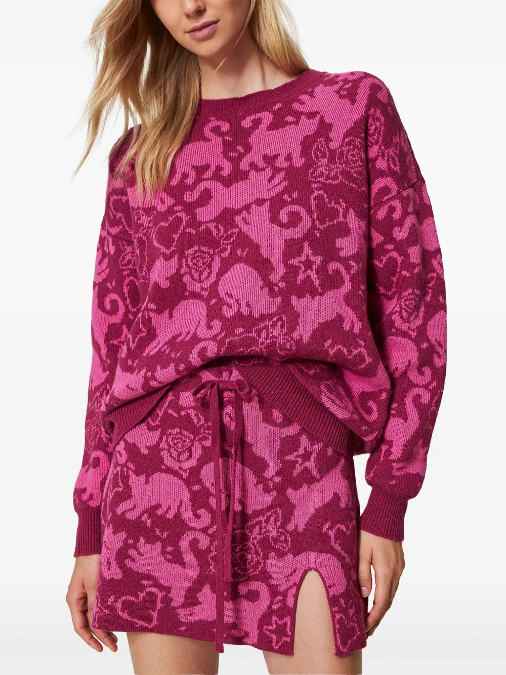 Patterned-Jacquard Skirt