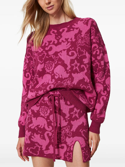 Patterned-Jacquard Skirt