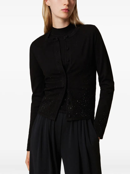Rhinestone-Embellished Cardigan