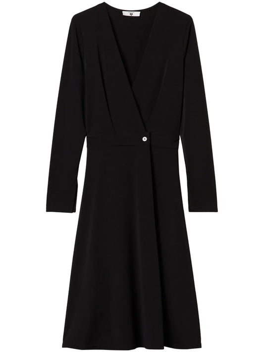 Wrap-Button Fastening Dress