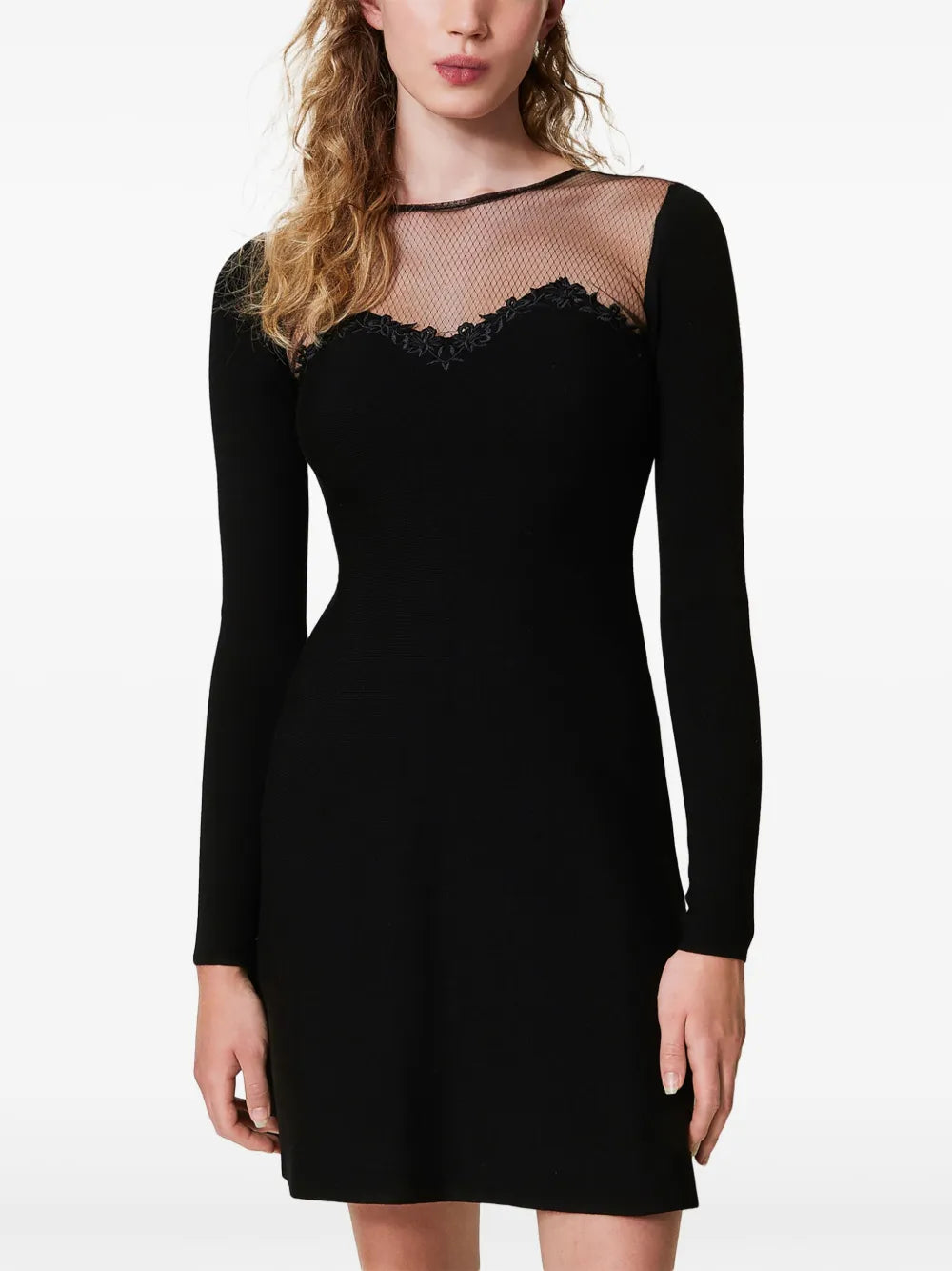 Embroidered-Detailing Mini Dress