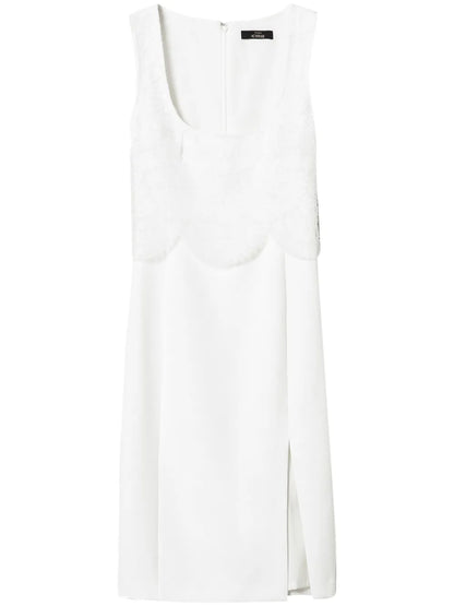 Embroidered Crepe Midi Dress