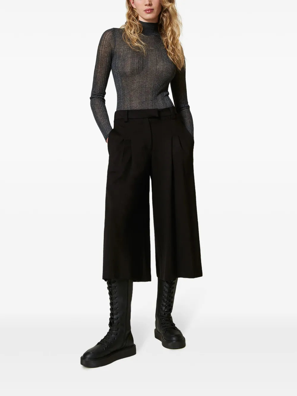 High-Waisted Cropped Trousers