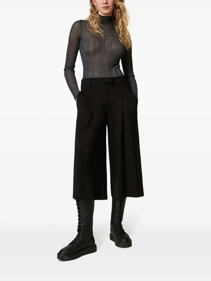 High-Waisted Cropped Trousers