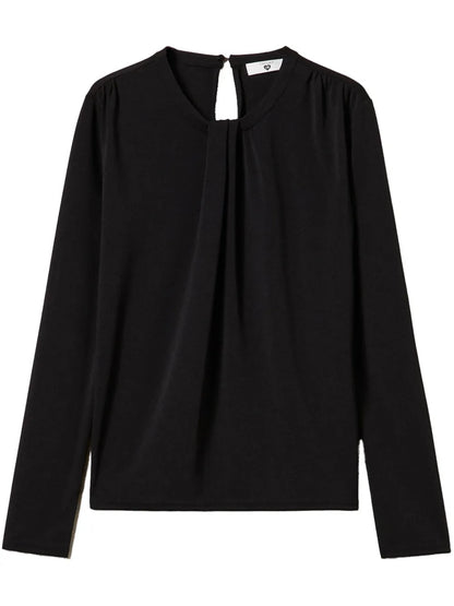 Drape-Detailing Jersey Blouse