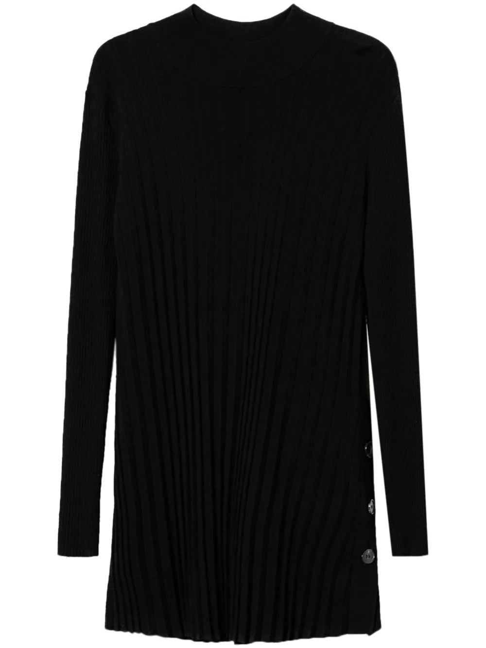 Pleated Button-Detail Jumper