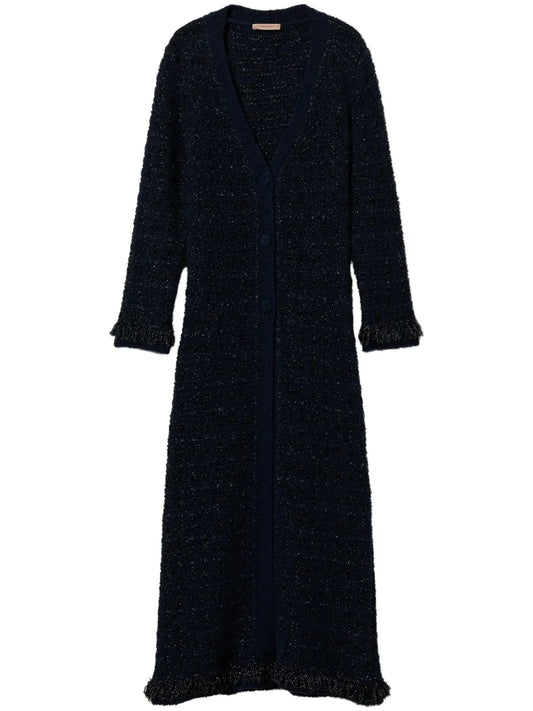Checked Jacquard Cardigan