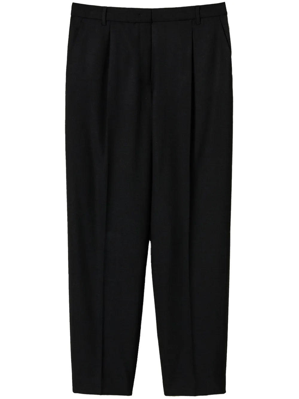 Pleat-Detail Straight-Leg Trousers