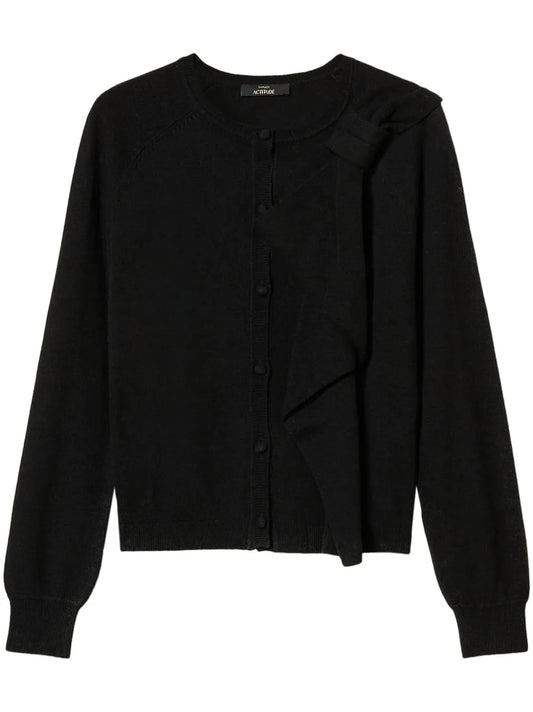 Bow-Detailing Knitted Cardigan