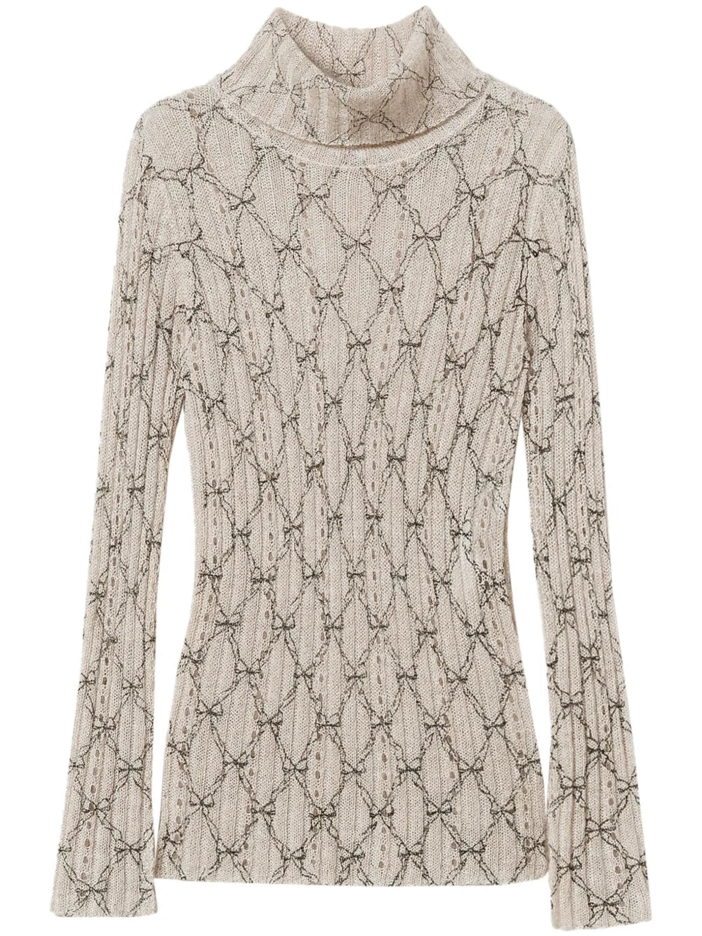 Roll-Neck Printed Sweater