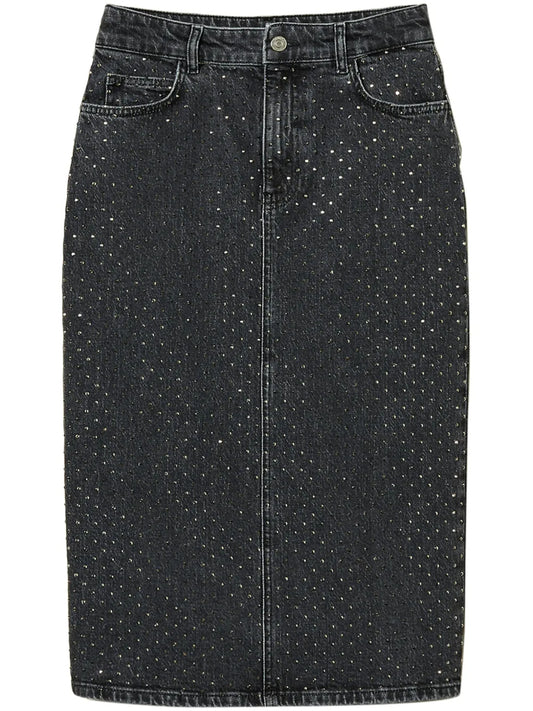 Crystal-Embellished Midi Skirt