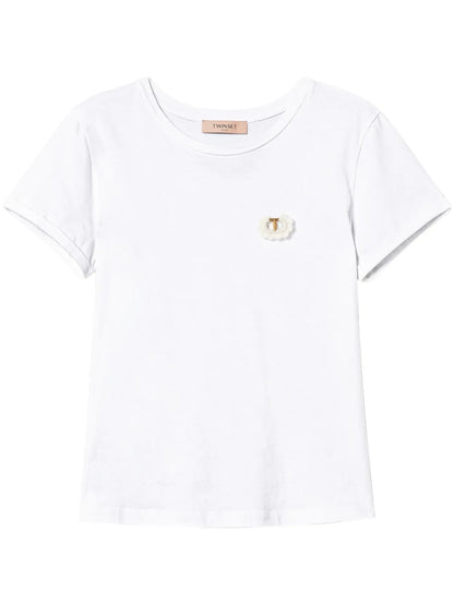 Brooch-Detail T-Shirt