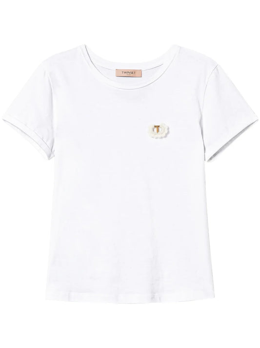 Brooch-Detail T-Shirt