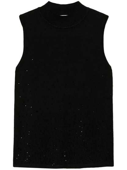 Crystal-Embellished Knitted Top