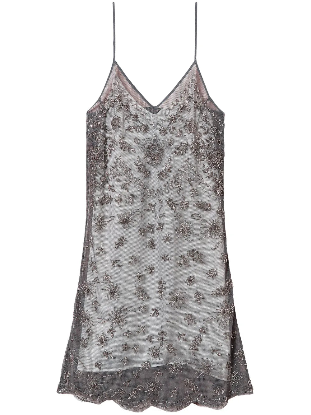 Embroidered Tulle Mini Dress