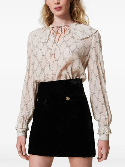 Logo-Engraved Mini Skirt