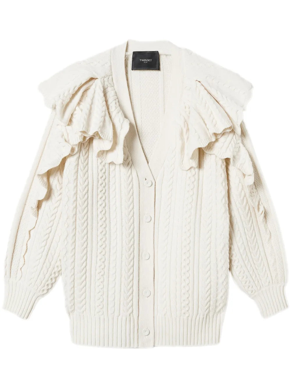 Ruffle-Detail Cardigan