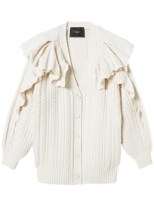 Ruffle-Detail Cardigan