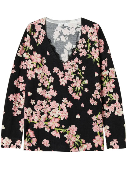 Floral-Print Sweater