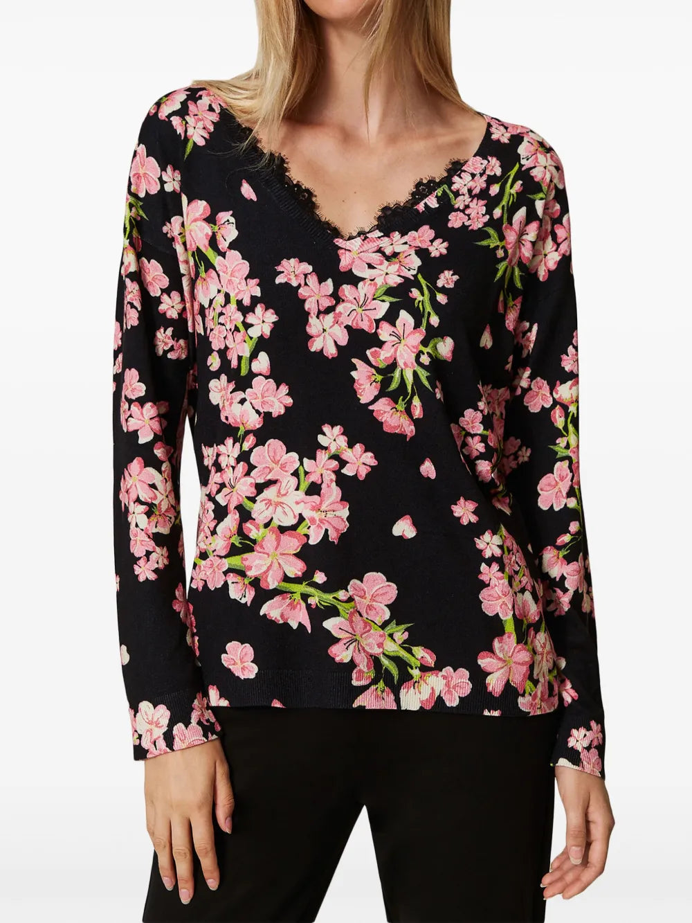 Floral-Print Sweater