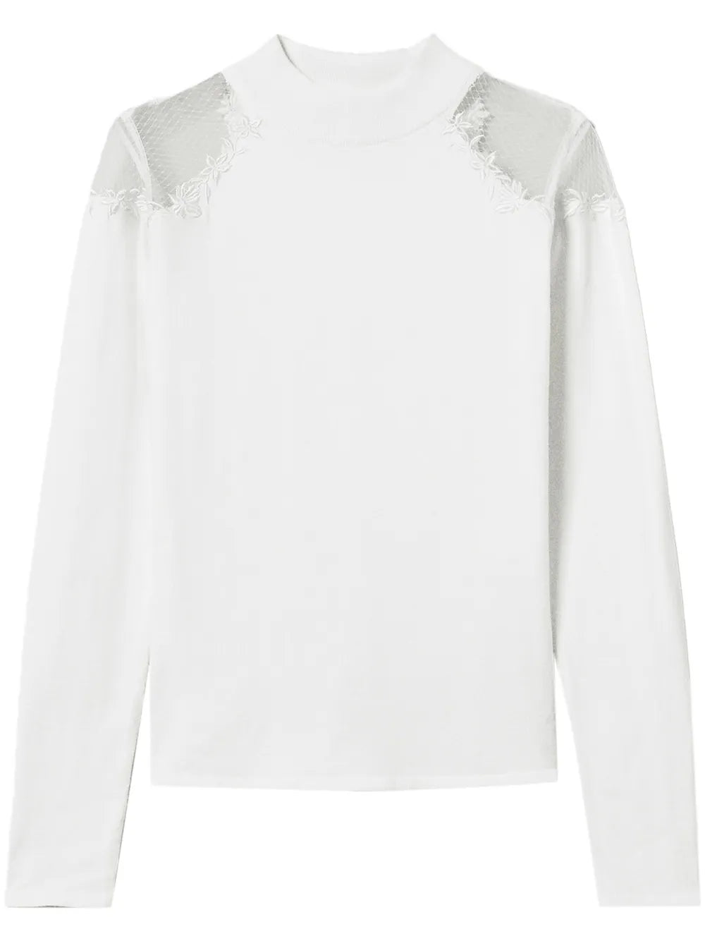 High-Neck Embroidered Sweater