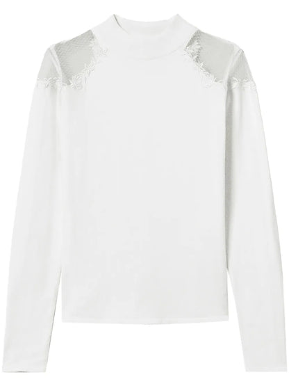 High-Neck Embroidered Sweater