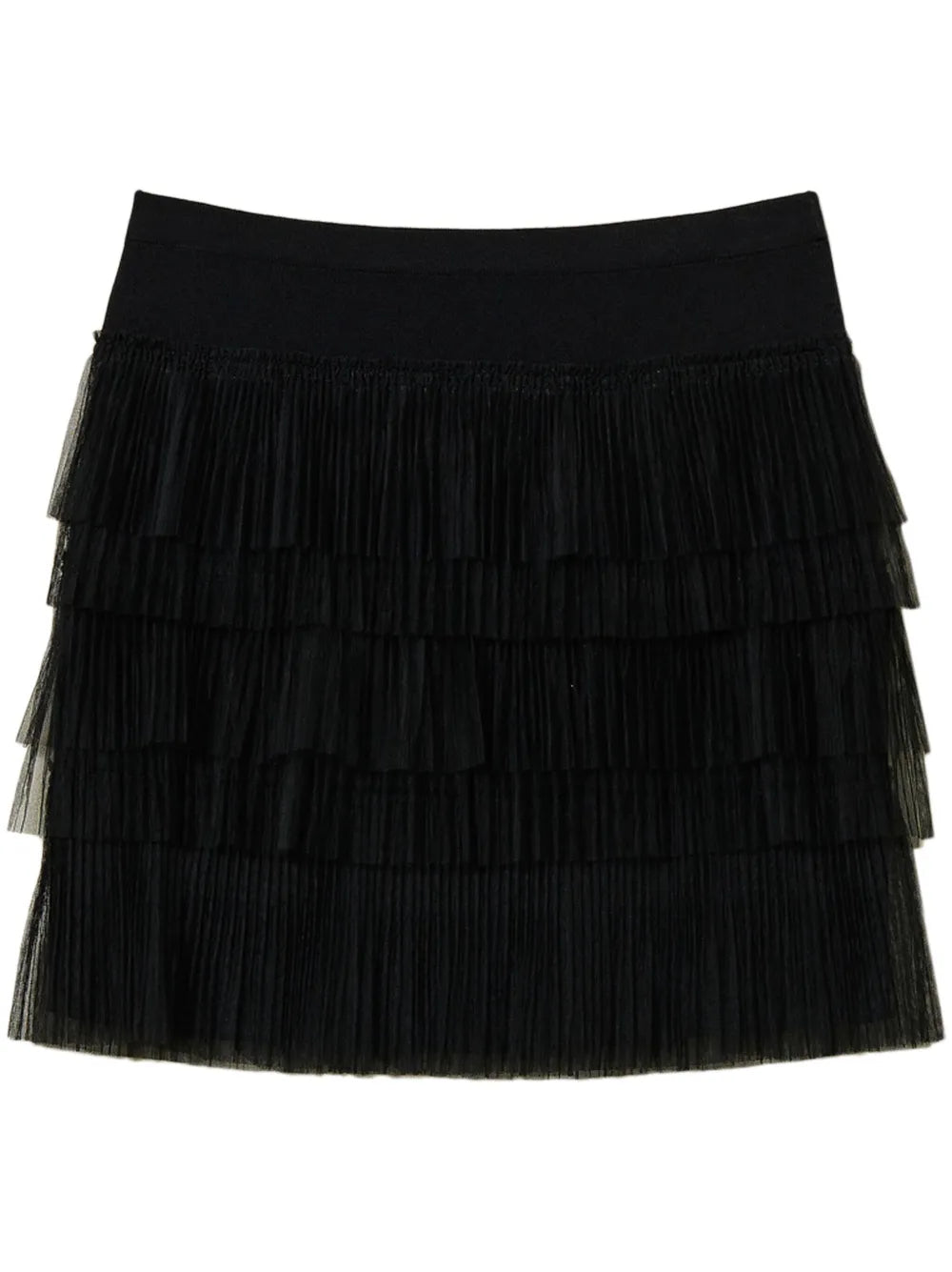Tulle-Inserts Mini Skirt