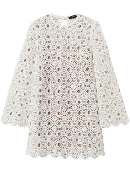 Crochet-Knit Mini Dress