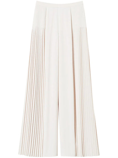 Pleated Georgette Palazzo Pants