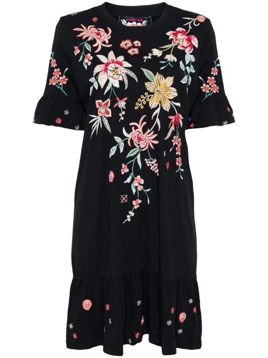 Ruffle-Sleeve Knit Dress