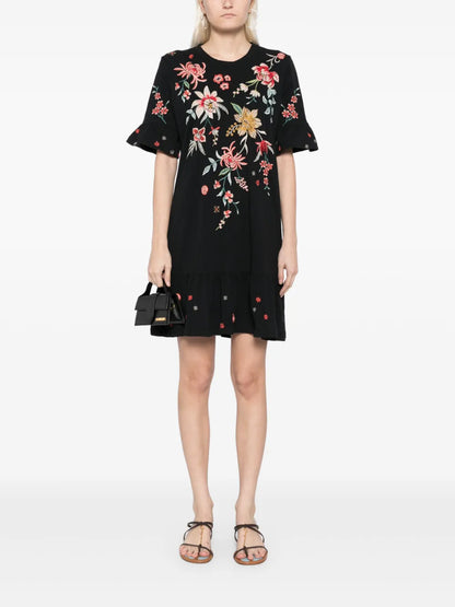 Ruffle-Sleeve Knit Dress