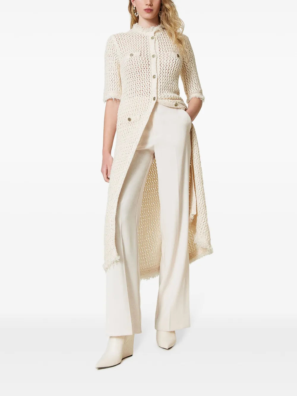 Jacquard-Knit Cardigan