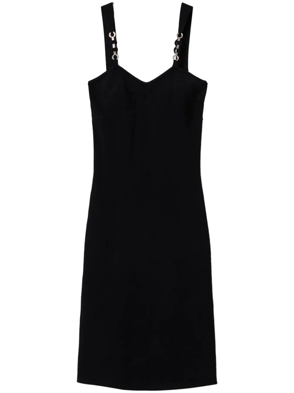 Jewel-Straps Knit Midi Dress