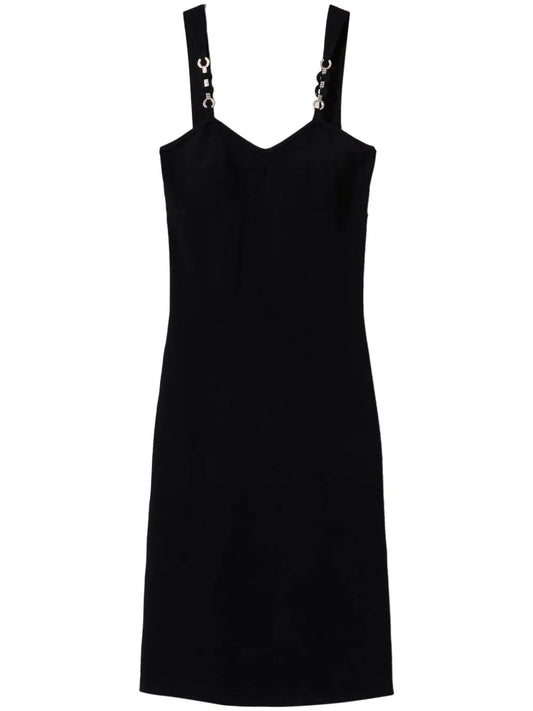 Jewel-Straps Knit Midi Dress