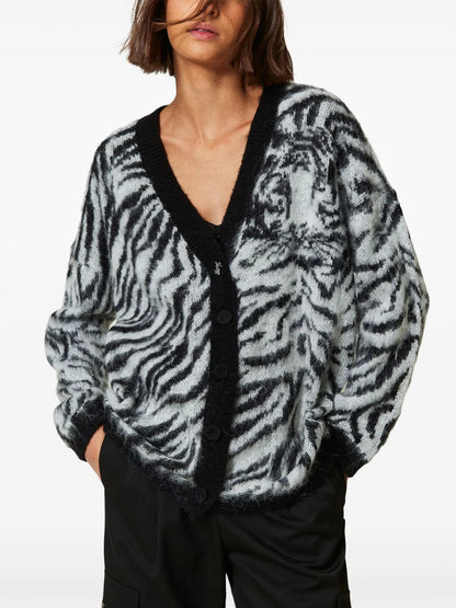 Xmyfo Animal Print Cardigan