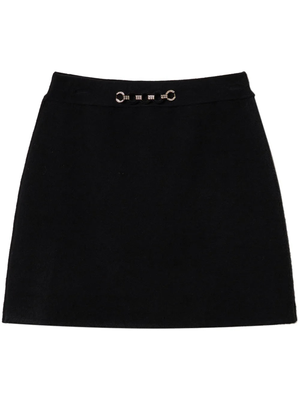 Rhinestone-Appliqué Mini Skirt