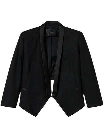 Open Front Cropped Blazer
