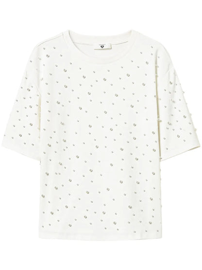 Pearl-Detailing T-Shirt