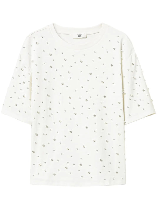 Pearl-Detailing T-Shirt